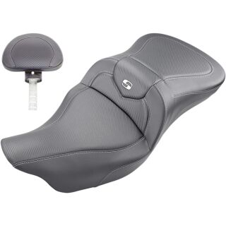 Saddlemen Sitzbank Roadsofa Silver ER CF 2Up BR f. Harley Touring Modelle 08-24
