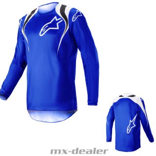 Alpinestars Fluid Narin Blau Weiß 2023 MX Motocross Cross Jersey Shirt MTB Enduro