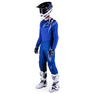 Alpinestars Fluid Narin Blau Weiß 2023 MX Motocross Enduro Combo Cross Hose Jersey