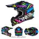 ONeal Crosshelm 2SRS V.23 Glitch Multi ECE 06 MX Helm Motocross Enduro M (57/ 58cm)