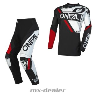 ONeal Element V.23 Shocker Rot Schwarz Cross Hose Jersey MX Motocross Enduro Combo US 42 / EU 58 XXL