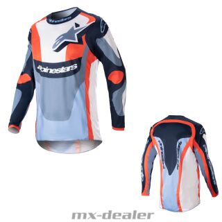 Alpinestars Fluid Agent Navy Hot Orange 2023 MX Motocross Enduro Combo Cross Hose Jersey