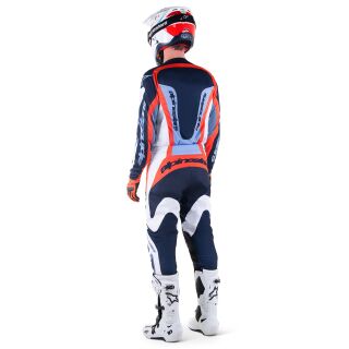 Alpinestars Fluid Agent Navy Hot Orange 2023 MX Motocross Enduro Combo Cross Hose Jersey