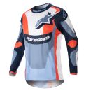 Alpinestars Fluid Agent Navy Hot Orange 2023 MX Motocross Cross Jersey Shirt MTB Enduro