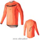 Alpinestars Fluid Lurv Hot Orange Schwarz 2023 MX Motocross Cross Jersey Shirt MTB Enduro M