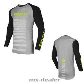 Seven MX Vox Surge Grau Gelb 2023 MX Motocross Cross Jersey Shirt MTB Enduro