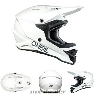 ONeal 3 SRS V.23 Flat White Helm Crosshelm MX Motocross Enduro Quad