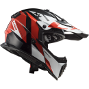 LS2 MX 437 Fast EVO Strike Rot Weiß Cross Helm + HP7 Brille Motocross Enduro