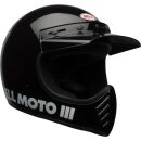BELL Moto-3 Classic Helm - Glänzend Schwarz Größe: L
