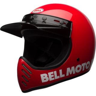 BELL Moto-3 Classic Helm - Glänzend Rot Größe: L