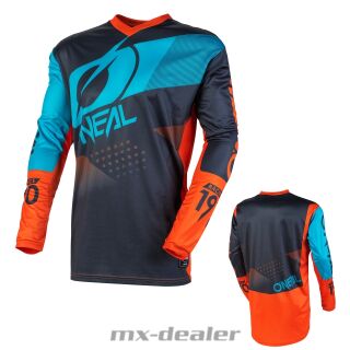 ONeal Element Factor grau blau orange MX Jersey Hose Combo motocross