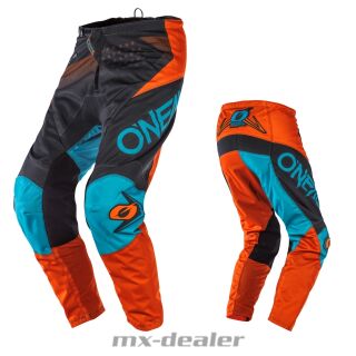 ONeal Element Factor grau blau orange MX Jersey Hose Combo motocross