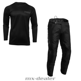 Thor MX Sector KINDER Youth Minimal Schwarz Black Motocross Combo Cross Hose Jersey