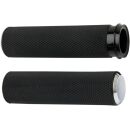 Arlen Ness Griffe Knurled 1 Zoll schwarz/chrom Seilzug