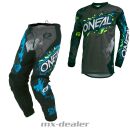 ONeal Element KINDER Villain Grau MX Motocross Combo Cross Hose Jersey