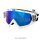 HP7 MX Enduro Brille Crossbrille Weiß blau verspiegelt Motocross Downhill BMX