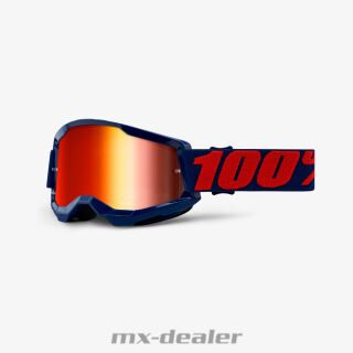 100 % Prozent Brille Strata2 Extra verspiegelt Masego Blau Motocross Enduro Downhill MTB DH