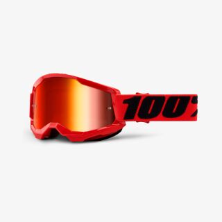100 % Prozent Brille Strata2 Extra verspiegelt Red Rot Motocross Enduro Downhill MTB DH BMX
