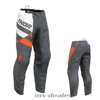 Thor MX Sector Checker Charcoal Orange Crosshose Cross Motocross Enduro Quad