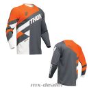 Thor MX Kinder Youth Sector Jersey Checker Charcoal Orange Trikot MX MTB BMX Motocross US L / EU 140