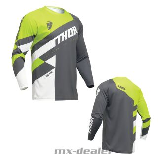 Thor MX Kinder Youth Sector Jersey Checker Grau Acid Trikot MX MTB BMX Motocross