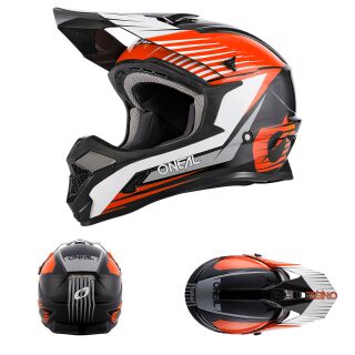 ONeal 1 SRS Stream Orange Schwarz Helm Crosshelm MX Motocross Cross Enduro