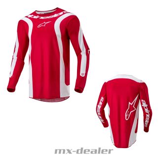 Alpinestars Fluid Lurv Rot Weiß MX Motocross Cross Jersey Shirt MTB Enduro