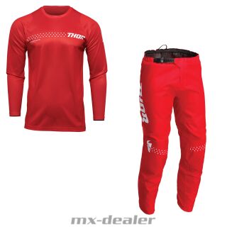 Thor MX Sector Minimal Rot Cross Jersey Hose Combo Motocross Enduro Quad
