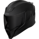 Icon Airflite Dark ECE 06 Schwarz + Extra Visier Integralhelm Motorrad Helm Stuntriding