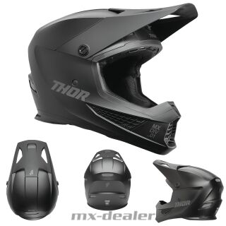 Thor MX Sector 2 Crosshelm Blackout ECE06 Helm MX Helm Motocross Cross Quad