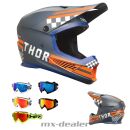 Thor MX Sector 2 Helm Combat Orange + HP7 MX Brille...