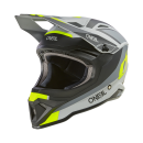 ONeal 1 SRS V24 ECE06 Stream Grau Neon MX Helm Crosshelm...