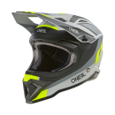 ONeal 1 SRS V24 ECE06 Stream Grau Neon MX Helm Crosshelm Motocross Cross Enduro