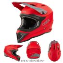 ONeal 1 SRS V24 ECE06 Solid Rot MX Helm Crosshelm + HP7 Brille Motocross Cross Enduro