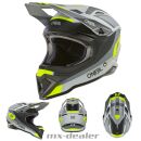 ONeal 1 SRS V24 ECE06 Stream Grau Neon MX Helm Crosshelm...