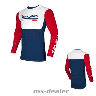 Seven MX Vox Aperture Navy Rot 2024 MX Motocross Cross Jersey Shirt MTB Enduro