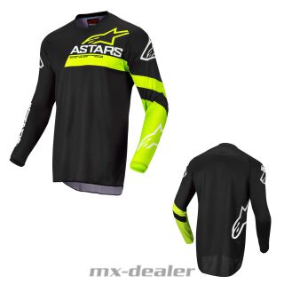Alpinestars Kinder Jersey Racer Chaser Neon Schwarz Trikot MX MTB BMX Motocross