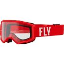 FLY RACING Jugend- Focus Brille Rot/Weiß/klare...