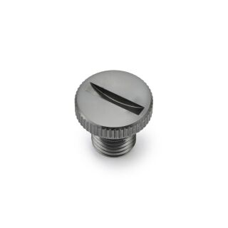 DAYTONA Abdeckschraube Alu CNC gun metal grau eloxiert f. Spiegelgewinde M10 x P1.25 Linksgewinde