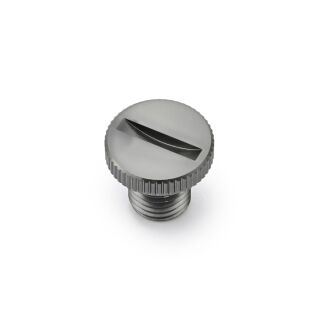 DAYTONA Abdeckschraube Alu CNC gun metal grau eloxiert f. Spiegelgewinde M10 x P1.25 Rechtsgewinde