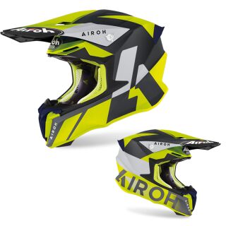 Airoh Twist 2.0 Lift Dunkelblau Gelb MX Helm Crosshelm Motocross Quad Enduro