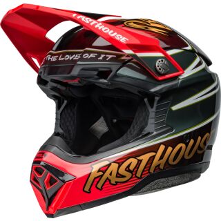 BELL Moto-10 Spherical Helm - Fasthouse DITD 24 Gloss Red/Gold - Multi & Rot - Größe XL