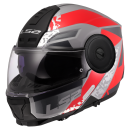 LS2 Klapphelm Scope II Motorrad Helm Oxyd Grau Rot Gloss FF902 Tourenhelm Urban