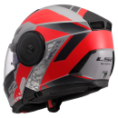 LS2 Klapphelm Scope II Motorrad Helm Oxyd Grau Rot Gloss FF902 Tourenhelm Urban