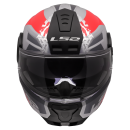 LS2 Klapphelm Scope II Motorrad Helm Oxyd Grau Rot Gloss FF902 Tourenhelm Urban