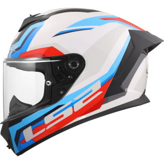 LS2 Motorradhelm Rapid III Hyper Weiß Blau Rot FF820 Integralhelm Race