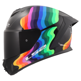 LS2 Motorradhelm Rapid III Flow Schwarz Multi FF820 Integralhelm Race