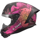 LS2 Motorradhelm Rapid III Poppies Schwarz Pink klares...