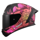 LS2 Motorradhelm Rapid III Poppies Schwarz Pink klares Visier FF820 Integralhelm Race