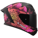 LS2 Motorradhelm Rapid III Poppies Schwarz Pink klares Visier FF820 Integralhelm Race